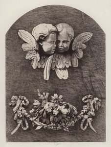 Cambridge: Carvings in Trinity College Library (etching) بواسطة المدرسة الأوروبية