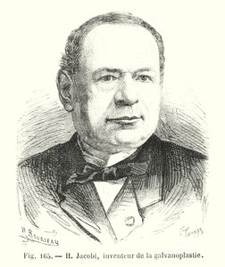 H Jacobi, inventeur de la galvanoplastie (engraving) بواسطة المدرسة الأوروبية