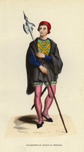 Hallebardier De Charles Le Temeraire (coloured engraving) بواسطة المدرسة الأوروبية