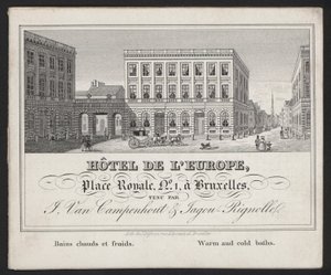 فندق De L؟ Europe و Bruxelles و J Van Campenhout و Jagou Rignolle بواسطة المدرسة الأوروبية