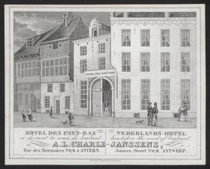 فندق Des Pays Bas ، فندق Dutch ، AL Charle-Janssens ، Anvers ، أنتويرب (نقش) بواسطة المدرسة الأوروبية