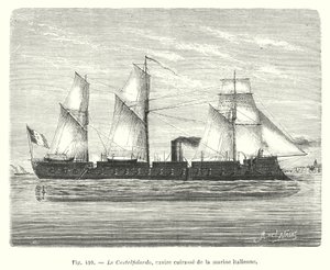 Le Castelfidardo, navire cuirasse de la marine italienne (engraving) بواسطة المدرسة الأوروبية
