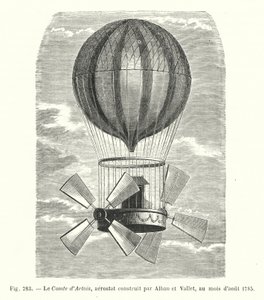 Le Comte d'Artois ، Aerostat بناه Alban و Vallet ، في أغسطس 1785 (نقش) بواسطة المدرسة الأوروبية