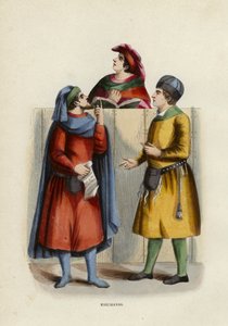 Marchands (coloured engraving) بواسطة المدرسة الأوروبية