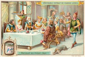 Medieval banquet (chromolitho) بواسطة المدرسة الأوروبية