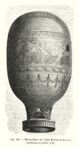 منطاد الهواء الساخن لأبوت ميولان وجانيت ، بني في يوليو 1785 (نقش) بواسطة المدرسة الأوروبية
