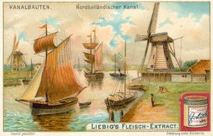 Noordhollandsch Kanaal ، هولندا (الطباعة الحجرية الملونة) بواسطة المدرسة الأوروبية