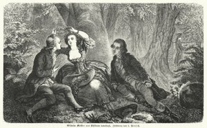 Philinen تتويج Wilhelm Meister بإكليل من الزهور: مشهد من رواية يوهان فولفغانغ غوته فيلهلم ميسترز لهرجاه (نقش) بواسطة المدرسة الأوروبية