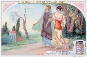 Polyhymnia (الشعر الغنائي) و Euterpe (الموسيقى) بواسطة المدرسة الأوروبية