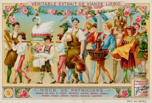 ممثلون من حرف مختلفة: Winemerchant ، Chef ، Fisherman ، Huntsman ، Brewer ، Smith ، Pastry Chef ، Weaver ، Butcher و Shoemaker. بواسطة المدرسة الأوروبية