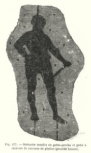 Statuette moulee en gutta-percha et prete a recevoir la carcasse de platine, procede Lenoir (engraving) بواسطة المدرسة الأوروبية