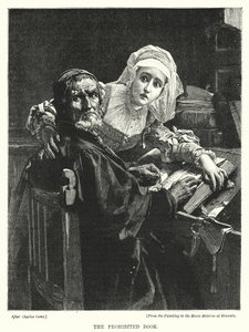 The Prohibited Book (engraving) بواسطة المدرسة الأوروبية