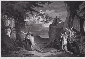 The Ride of the Valkyries ، مشهد من Die Walkure ، الأوبرا الثانية لريتشارد واغنر في Der Ring des Nibelungen ، تم عرضها في المسرح الوطني ، ميونيخ (نقش) بواسطة المدرسة الأوروبية