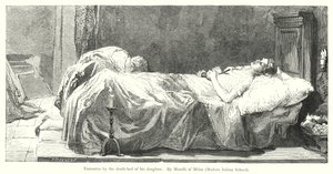 Tintoretto by the death-bed of his daughter (engraving) بواسطة المدرسة الأوروبية