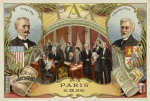 William R Day و Eugenio Montero Rios ، ومعاهدة باريس التي أنهت الحرب الإسبانية الأمريكية ، 10 ديسمبر 1898 بواسطة المدرسة الأوروبية