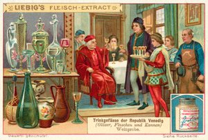 Wine tasting in the Republic of Venice (chromolitho) بواسطة المدرسة الأوروبية