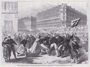 Women attacking captured gendarmes being escorted by National Guards, Paris Commune بواسطة المدرسة الأوروبية