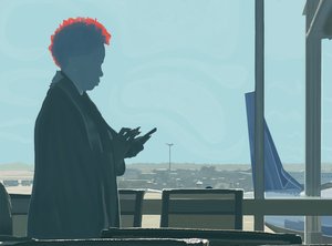 امرأة تنتظر في المطار (فن رقمي) بواسطة إيفان سكلار