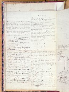 Ms 2108 الاقتراح الأول ، من "مذكرات عن شروط ملاءة المعادلات بواسطة الراديكاليين" ، 1732 بواسطة إيفاريست جالوا