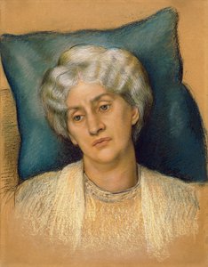 دراسة عن &39;The Hour Glass&39;: صورة للسيدة ويليام موريس. c.1904-05 (باستيل على ورق) (دراسة 28828) بواسطة إيفلين دي مورغان