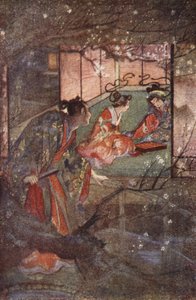 كاتو سايمون في قصر شوغون أشيكاغا ، رسم توضيحي من "أساطير وأساطير اليابان" بقلم إف هادلاند ديفيس بواسطة إيفلين بول