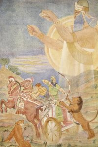 تيغلاث بلسر أنا من إخراج نينيب ، رسم توضيحي من "أساطير وأساطير بابل وآشور" للويس سبنس بواسطة إيفلين بول