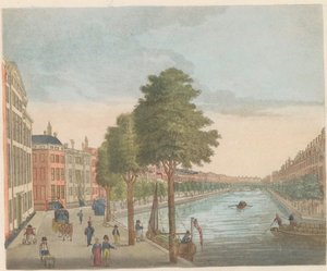 منظر من Herengracht ، حوالي ١٨١٠-١٨١٣ Vue du Heere-Gracht، prize du Spiegel-Straat، jusqu