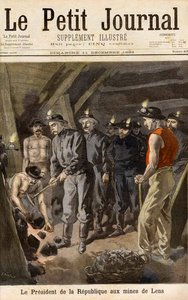 فيليكس فوري (1841-1899) رئيس الجمهورية ، في مناجم لنس ، من لو بيتيت جورنال ، 11 ديسمبر 1898