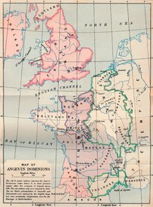 "خريطة Angevin Dominions" ، 1902 بواسطة FS ويلر