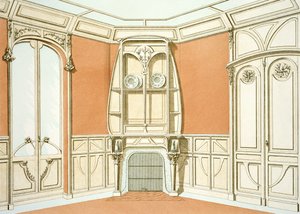 تم نشر التصميم الداخلي لغرفة الطعام ، التوضيح من Menuiserie dArt Nouveau c.1900