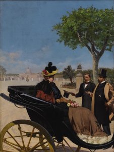الوصول إلى فيلا بورغيزي ، 1878.
