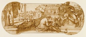 Taddeo في محكمة بلفيدير بالفاتيكان ، رسم Laocoön