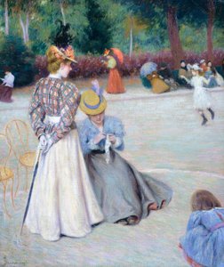 ألعاب في الحديقة، بواسطة فيديريكو زاندومينيغي (1841-1917)، زيت على قماش، 55.5×45.5 سم