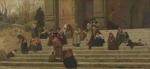 الفقراء على خطوات دير أرا كويلي في روما ، 1872