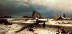ذوبان الجليد بواسطة فيودور فاسيلاييف (1850-1873) ، زيت على قماش ، 55x108 سم