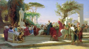هوراشيوس يقرأ هجاءه إلى Maecenas ، 1863 (زيت على الكرتون)