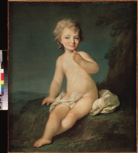 فتاة صغيرة عارية. لوحة لفيودور (فيدور أو فيودور) ستيبانوفيتش روكوتوف (1735-1808) ، زيت على قماش ، حوالي عام 1780. الفن الروسي