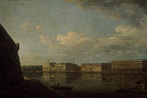 منظر لجسر القصر من قلعة سانت بيترز وحصن سانت بولس ، 1794