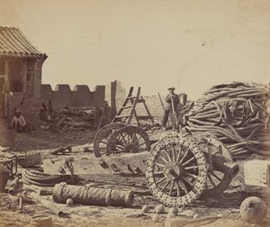 داخل حصن Pehtang يعرض المجلة والمسدس الخشبي ، 1 أغسطس 1860 ، 1860. بواسطة فيليس بيتو