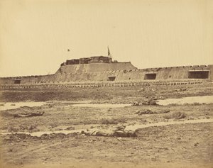 الجزء الخلفي من الحصن الشمالي يظهر تراجع الجيش الصيني ، ٢١ أغسطس ١٨٦٠ بواسطة فيليس بيتو