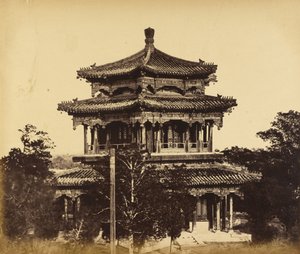 القصر الإمبراطوري العظيم (يوان مينغ يوان) قبل الاحتراق ، بيكين ، 18 أكتوبر 1860 بواسطة فيليس بيتو