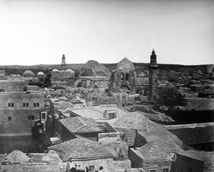 منظر لكنيسة القيامة وبركة حزقيا ، القدس ، 1857 بواسطة فيليس بيتو