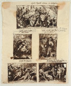 تصميم للزخارف المختلفة بما في ذلك Coriolanus at the Walls of Rome بواسطة فيليس جياني