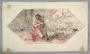رسم، أبوللو يحرس قطعان [أو قطعان] الملك أدميتوس، 1780-1800 بواسطة فيليس جياني