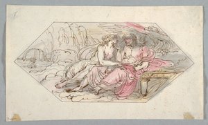 رسم، جوبيتر يواسي إلهة متوسلة، ربما فينوس، 1796-1898 بواسطة فيليس جياني