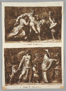 رسم، ورقة من كراسة الرسم:  انتصار سيلينوس؛ التضحية لباخوس، 1800-1810 بواسطة فيليس جياني