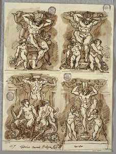 أربعة هيرمس ، دراسات بعد Carracci بواسطة فيليس جياني