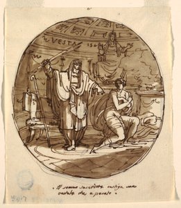 رئيس الكهنة يعاقب عذراء فيستال ، غرفة Numa Pompilius ، Palazzo Milzetti ، Faenza بواسطة فيليس جياني