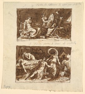 ثيتيس في ورشة هيفايستوس. Thetis يعرض الدرع لأخيل: تصميمان لألواح السقف في Galeria d