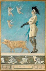 بورنوكراتس، صورة للمرأة كفتاة غواية أبدية وابنة حواء (باستيل وغواش على ورق)